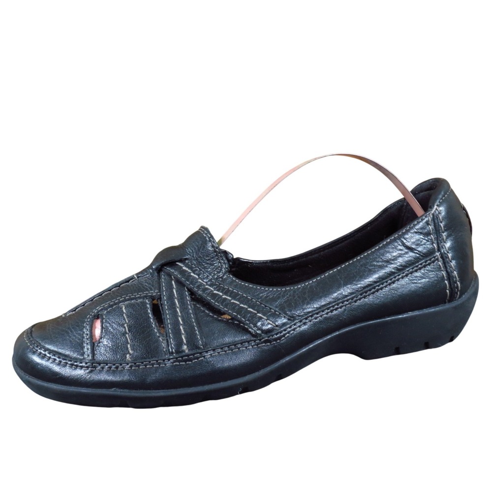 Clarks Cheyn Tulip Womens‎ 6.5 Black Leather Comfort Casual Walking Shoes